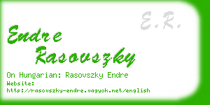 endre rasovszky business card